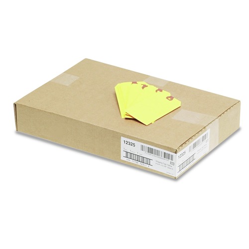  | Avery 12325 11.5 pt. Stock 4.75 in. x 2.38 in. Unstrung Shipping Tags - Yellow (1000-Piece/Box) image number 0