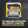 Benchtop Planers | Dewalt DW734 120V 15 Amp Brushed 12-1/2 in. Corded Thickness Planer with Three Knife Cutter-Head image number 8