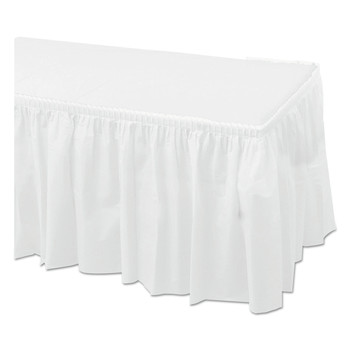 Hoffmaster 110010 29 in. x 14 ft. Plastic Tableskirts - White (6/Carton)