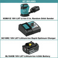 Makita XOB01Z-BL1840DC1 18V LXT Lithium-Ion 5 in. Cordless Random Orbit Sander and Battery with Charger Starter Pack Bundle (4 Ah) image number 1