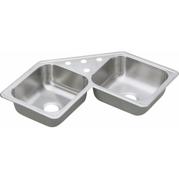 Elkay DE217323 20-Gauge Stainless Steel 31.875 x 31.875 x 7 in. Double Bowl Top Mount Kitchen Sink