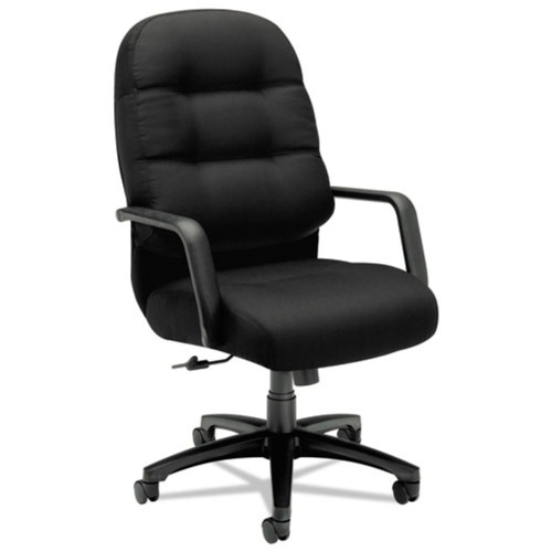 HON H2091.H.CU10.T Pillow-Soft 2090 Series 17 in. - 21 in. Seat Height, Executive High-Back Swivel/Tilt Chair - Black image number 0