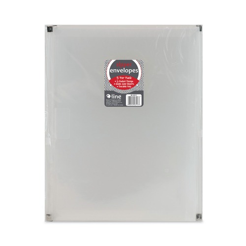 New Arrivals | C-Line 48117 Zip 'N Go 1 in. Capacity 2 Section 10 in. x 13 in. Reusable Envelope with Outer Pocket - Clear (3/Pack) image number 0