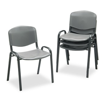 Safco 4185CH 250 lbs. Capacity Stacking Chairs - Charcoal/Black (4/Carton)