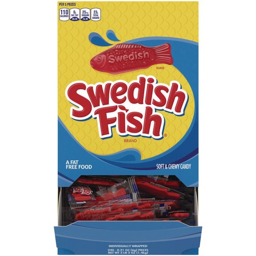 Snacks | Swedish Fish 00 70462 43146 00 Grab-And-Go Candy Snacks In Reception Box, 240-Pieces/box image number 0