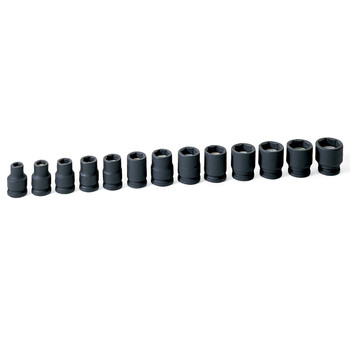 Grey Pneumatic 1213MG 13-Piece 3/8 in. Drive 6-Point Metric Magnetic Impact Socket Set
