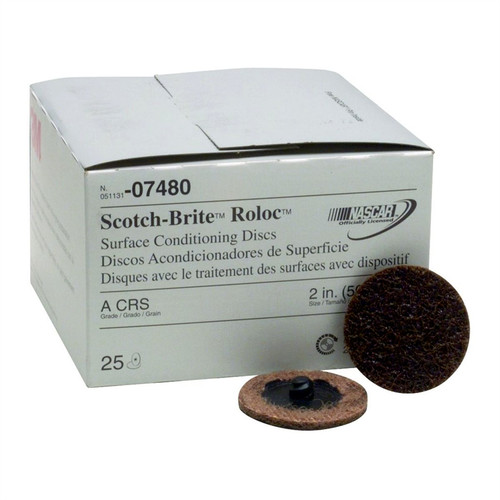 3M 7480 25-Piece Coarse 2 in. Scotch-Brite Roloc Surface Conditioning Disc Set image number 0