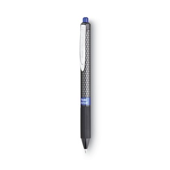 Pentel K497C Oh! Gel Pen, Retractable, Medium 0.7 Mm, Blue Ink, Black Barrel, Dozen