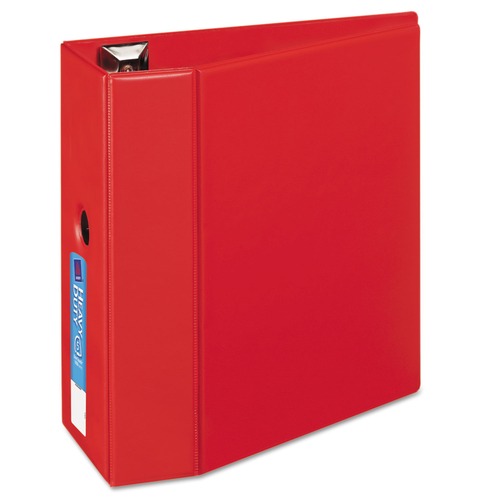  | Avery 79586 Heavy-Duty 5 in. Capacity 11 in. x 8.5 in. Non-View Binder with DuraHinge, 3 One Touch Locking EZD Rings and Thumb Notch - Red image number 0