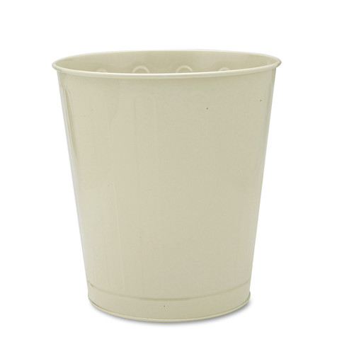 Waste Cans | Rubbermaid Commercial FGWB26AL 6.5 Gallon Round Steel Fire-Safe Wastebasket - Almond image number 0