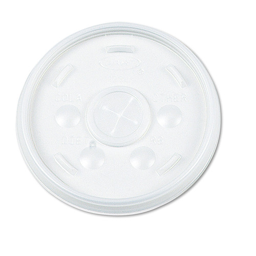 Just Launched | Dart 32SL Plastic Lids, Straw Slot, Fits 32oz Hot/Cold Foam Cups, White (500/Carton) image number 0