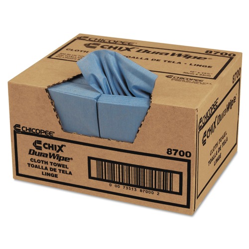Memorial Day Sale | Chicopee 8700 VeraClean Smooth Texture 1/4 Fold 12 in. x 13 in. Critical Cleaning Wipes - Blue (400-Piece/Carton) image number 0