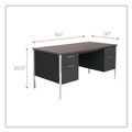 New Arrivals | Alera ALESD6030BM 2-Pedestal 60 in. x 30 in. x 29.5 in. Steel Desk - Mocha/Black image number 5