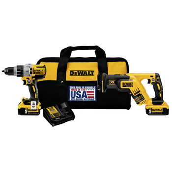 Dewalt DCK294P2 20V MAX XR Lithium-Ion Brushless Hammerdrill and Reciprocating Saw Combo Kit