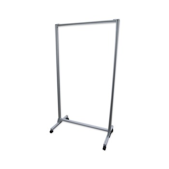 Ghent CMD7438-A 38.5 in. x 23.75 in. x 74.19 in. Aluminum Acrylic Mobile Divider - Clear