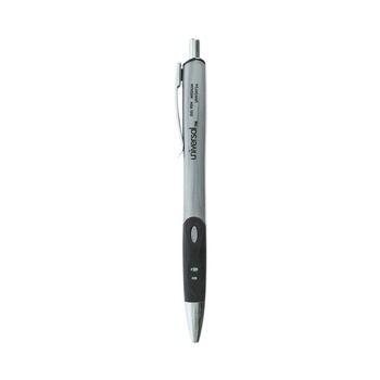 Universal 39724 Medium 0.7 mm, Retractable, Comfort Grip Gel Pen - Black Ink/Silver Barrel (36/Pack)