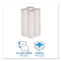 Trash Bags | Boardwalk H8046HWKR01 Low-Density 45 Gallon 0.6 mil 40 in. x 46 in. Waste Can Liners - White (100/Carton) image number 3