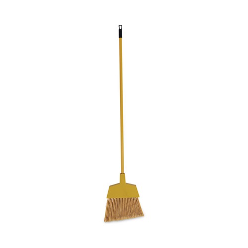 Brooms | Boardwalk BWKBRMAXIL Poly Fiber Angled-Head Lobby Brooms with 55 in. Metal Handle - Yellow (12/Carton) image number 0