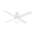 Hunter 50276 52 in. Hepburn Matte White Ceiling Fan with Light Kit and Wall Control image number 0