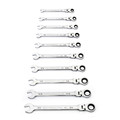 GearWrench 86758 10-Piece 90-Tooth 12 Point SAE Flex Head Combination Ratcheting Wrench Set image number 2
