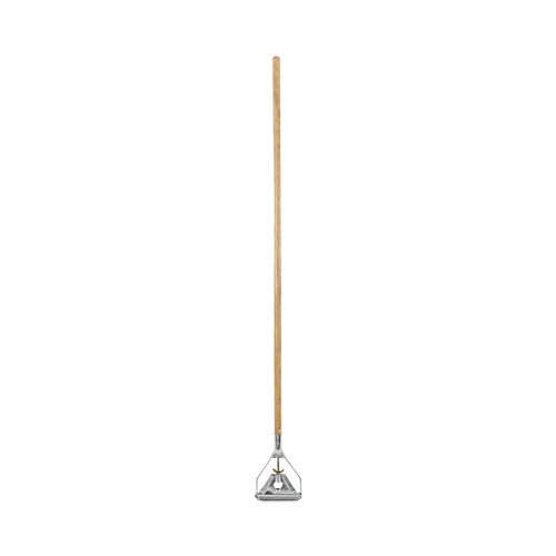 Mops | Boardwalk BWK601 Quick Change 7/8 in. x 54 in. Metal Mop Head with Wooden Handle - Natural image number 0