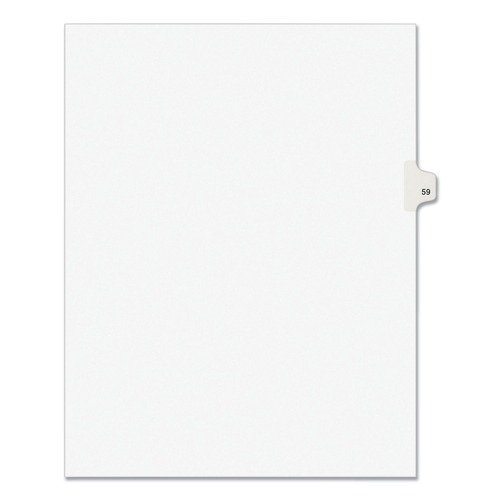 New Arrivals | Avery 01059 11 in. x 8.5 in. 10-Tab 59 Tab Titles Avery Style Preprinted Legal Exhibit Side Tab Index Dividers - White (25-Piece/Pack) image number 0