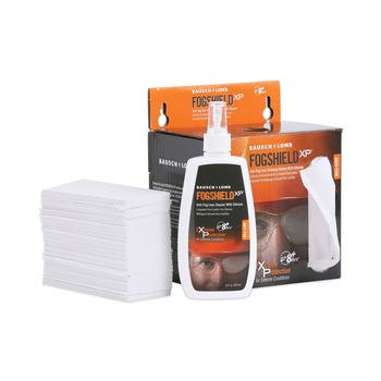 EMERGENCY RESPONSE | Bausch & Lomb 8577 Fogshield Disposable Lens Cleaning Station, 12 Oz Bottle, 1,425 Tissues/box