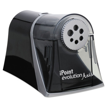 Westcott 15509 5 in. x 7.5 in. x 7.25 in. AC-Powered iPoint Evolution Axis Pencil Sharpener - Black/Silver