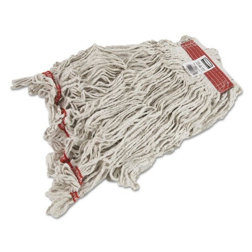 Mops | Rubbermaid Commercial FGC11306WH00 Cotton/Synthetic Swinger Loop Wet Mop Heads - Large, White (6/Carton) image number 0