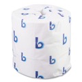 Cleaning & Janitorial Supplies | Boardwalk 6155B 4.5 in. x 4.5 in. 2-Ply Septic Safe Toilet Tissue - White (500 Sheets/Roll, 96 Rolls/Carton) image number 0