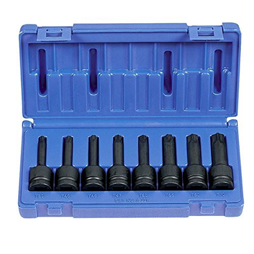 Grey Pneumatic 1300T 8-Piece 1/2 in. Drive Internal Star Impact Driver Socket Set image number 0