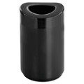Safco 9920BL 30 gal. Open Top Round Steel Waste Receptacle - Black image number 0