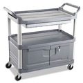 Carts | Rubbermaid Commercial FG409400GRAY Xtra 300 lbs. Capacity 3-Shelf Instrument Cart - Gray image number 0