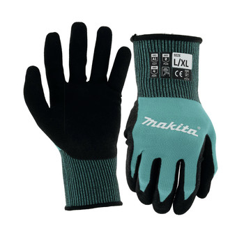 SAFETY EQUIPMENT | Makita T-04117 Cut Level 1 FitKnit Nitrile Coated Dipped Gloves - Small/Medium