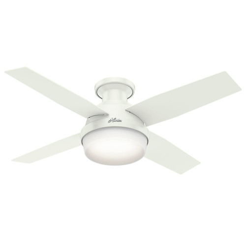 Hunter 59244 44 In Dempsey Fresh White Ceiling Fan With Light And Remote