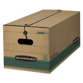 Bankers Box 00774 STOR/FILE Medium-Duty 15.25 in. x 24.13 in. x 10.75 in. Storage Boxes - Kraft/Green (12-Piece/Carton)