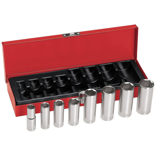 Klein Tools 65502 8-Piece 3/8 in. Drive Deep Socket Wrench Set image number 0