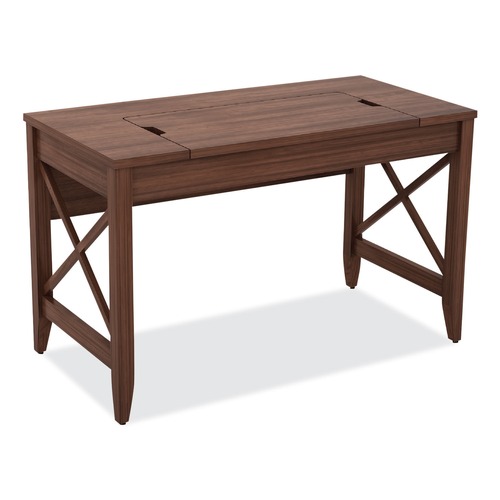 Office Desks & Workstations | Alera WDE4824-T-WA 47.35 in. x 23.63 in. x 29.5 in.- 43.75 in. Sit-to-Stand Table Desk - Modern Walnut image number 0