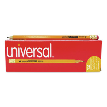 Universal UNV55525 F (#2.5), Deluxe Blackstonian Pencil - Black Lead/Yellow Barrel (1-Dozen)