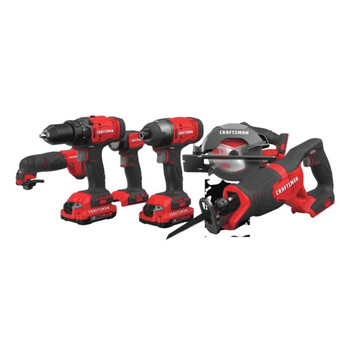 Craftsman CMCK600D2 V20 Brushed Lithium-Ion Cordless 6-Tool Combo Kit with 2 Batteries (2 Ah)