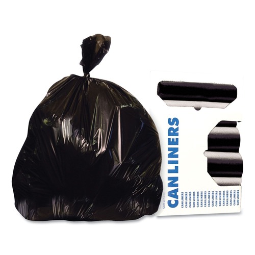Trash Bags | Heritage X8046SK R01 Low Density 45 Gallon 40 in. x 46 in. Repro Can Liners - Black (5-Rolls/Carton) image number 0