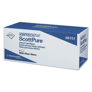 Kimtech KCC 06151 Scottpure Critical Task Wipers, 12 X 23, White, 50/bx, 8 Boxes/carton