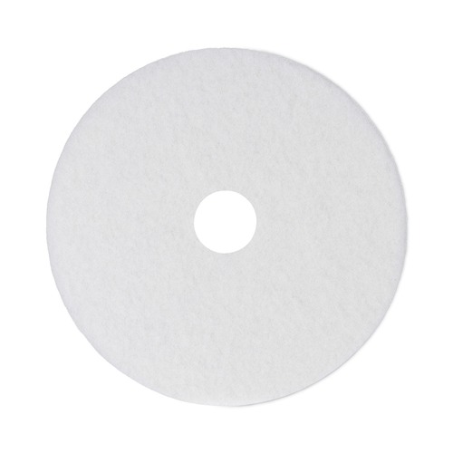 Cleaning and Janitorial Accessories | Boardwalk BWK4014WHI 14 in. Polishing Floor Pads - White (5-Piece/Carton) image number 0