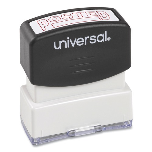 New Arrivals | Universal UNV10065 POSTED Pre-Inked One-Color Message Stamp - Red image number 0