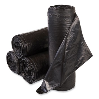 TRASH BAGS | Inteplast Group VALH3860K22 High-Density 60 Gallon 38 in. x 58 in. Commercial Can Liners - Black (150/Carton)
