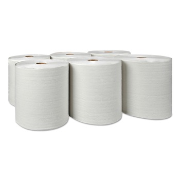 Scott 11090 Essential 1.5 in. Core 8 in. x 600 ft. Universal Plus Hard Roll Paper Towels - White (6 Rolls/Carton)