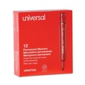Universal UNV07052 Broad Chisel Tip Permanent Marker - Red (1 Dozen) image number 1