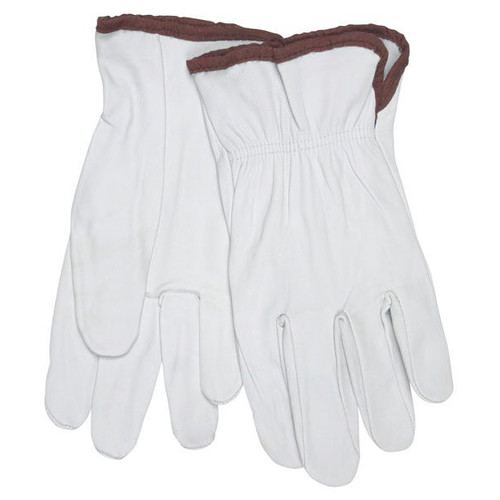 Work Gloves | MCR Safety 3601L 24-Piece Grain Goatskin Driver Gloves - Large, White image number 0