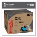 WypAll 41041 11.1 in. x 16.8 in. X80 Cloths with Hydroknit Brag Box - Blue (160 Wipers/Carton) image number 1
