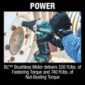 Makita XWT18Z 18V LXT Brushless Lithium-Ion 1/2 in. Cordless Square Drive Mid-Torque Impact Wrench with Detent Anvil (Tool Only) image number 4